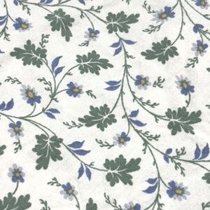 sheet LAURA ASHLEY / FULL fitted green blue leaves tiny blue flowers cottagecore